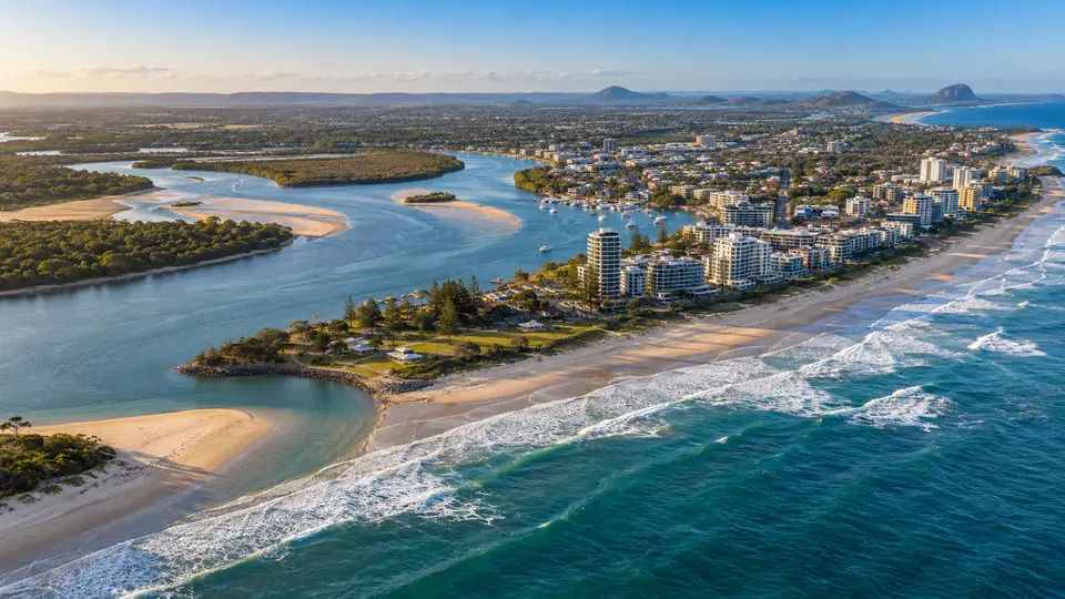 Sunrise over the Maroochydore coastline