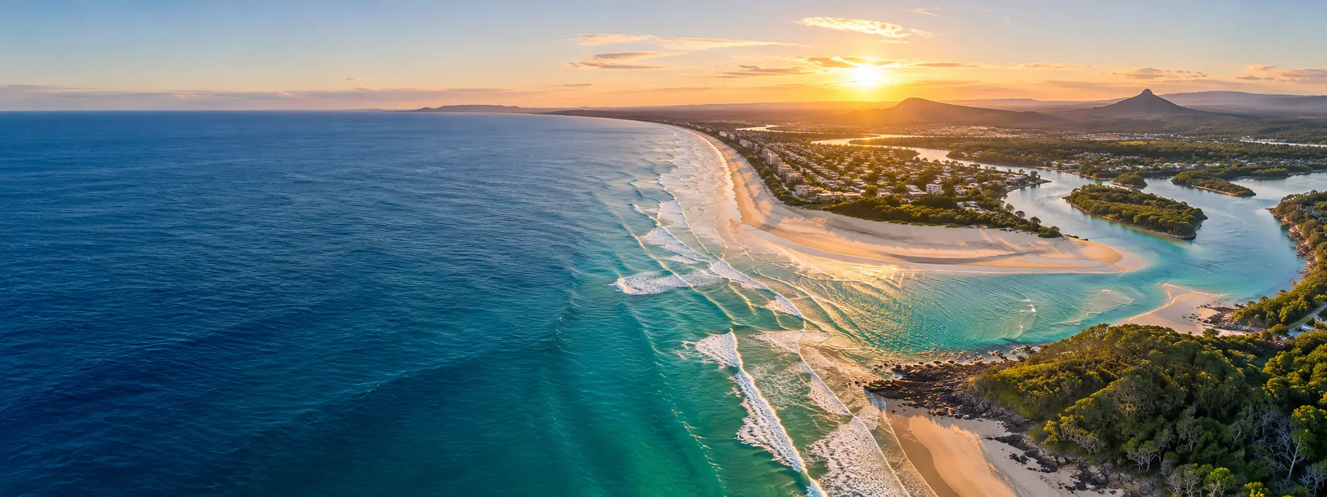 Queensland coastline at sunrise